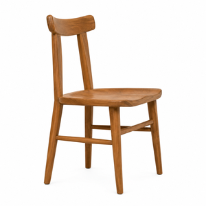 Chaise de salle à manger scandinave en teck avec dossier incurvé et assise sculptée, mobilier de maison moderne, écologique, durable, design stable - Product Image 3