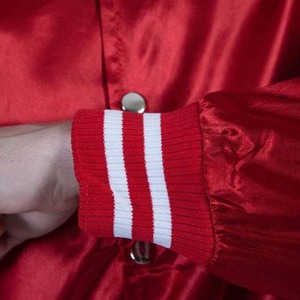 Hot Sale <b>Men's</b> High Quality Satin <b>Baseball</b> <b>Jacket</b> High School Street Varsity Style Stand Collar Solid Color Thin <b>Jacket</b> - Product Image 5