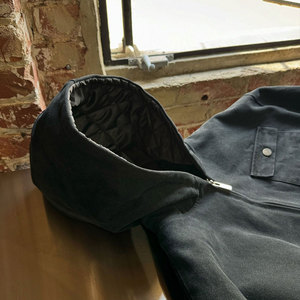 Men's Oversized Hooded Fleece <b>Jacket</b> Solid Color Windproof Casual Winter Coat with Pockets Regular Sleeve Style - Product Image 2