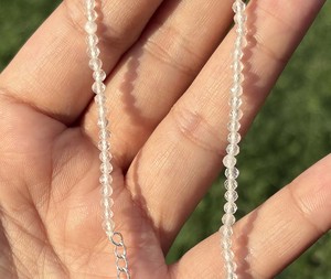 Vente en gros de chevillères en argent sterling 925 avec perles de quartz naturel transparent, chevillères faites à la main avec cristaux facettés, fournisseur de bijoux DIY - Product Image 2