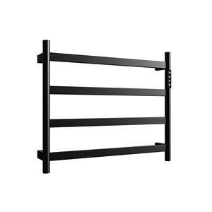 Moderno Portasciugamani in Acciaio e Bambù 22,5 X 18,7 X 3,6 Pollici con Funzione Riscaldante per Uso su Porta - Product Image 2
