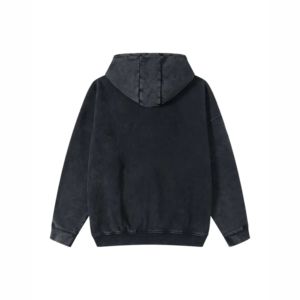 เสื้อฮู้ดดี้โอเวอร์ไซส์ผู้ชาย สีพื้น ผ้าฝ้ายเฟรนช์เทอร์รี่ สวมใส่สบายๆ สำหรับฤดูใบไม้ร่วง มีกระเป๋าหน้า ทรงปกติ - Product Image 3