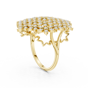 Bague de luxe en or rose Arbre de Vie pour femme, micro-pavée de cristaux, bague statement élégante, bijou de mode, cadeau d'anniversaire - Product Image 2
