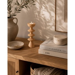 Portavelas de Madera Modernista, Forma Circular, Decoración para el Hogar, Material Duradero - Product Image 6