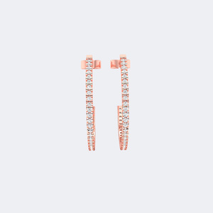 ต่างหูแบบห่วงเปิดทรงกลมประดับเพชร 0.20 กะรัต - Product Image 5