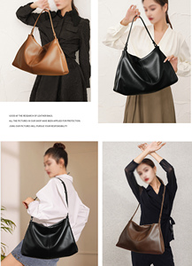 High Quality Top Grain Leather Tote <b>Bag</b> Style Large Crossbody Handbag Zipper Casual Pillow <b>Bag</b> Durable for Commuting <b>Work</b> Pack - Product Image 2