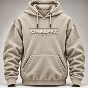 Sweat-shirt à capuche OneApex pour homme, imprimé 3D en relief, logo embossé, coupe classique, molleton décontracté, streetwear d'automne - Product Image 1
