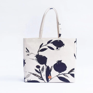 EWB Custom Name Medium <b>Tote</b> <b>Bag</b> Cotton Material Zipper Closure <b>Recycled</b> Hand Length Handle Daily Wedding Shopping Pattern Letter - Product Image 1