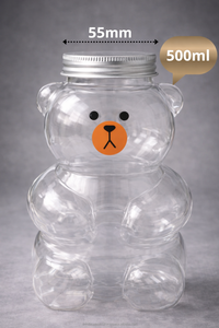 Wholesale for PET <b>Plastic</b> Juice Bear <b>Drinking</b> Bottles Cute Special Shape Boba Tea Bottle <b>Cup</b> aluminum screw cap - Product Image 5