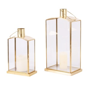 Faroles Decorativos de Acero Inoxidable y Vidrio - Decoración Impermeable para el Hogar en Navidad - Product Image 1