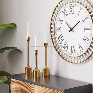 Ensemble de 3 bougeoirs décoratifs en aluminium coulé doré Bougeoir décoratif en métal pour la maison et les cadeaux - Product Image 5