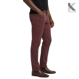 Pantalon chino homme coupe ajustée sur mesure - Pantalon en coton bi-extensible VION de qualité supérieure, doux comme de la pêche - Fabricant OEM de marque privée - Product Image 4