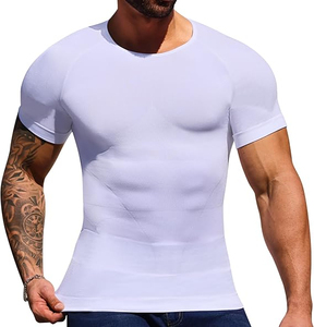 บริการรับผลิตเสื้อรัดกล้ามเนื้อแบบ OEM สำหรับผู้ชาย แขนสั้น คอกลม สำหรับฝึกซ้อมต่อสู้ ออกกำลังกาย พร้อมออกแบบลายเสื้อได้ตามต้องการ - Product Image 1