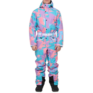 For Wholesale Rate OEM ODM Premium Quality New Arrival Waterproof Geometric Print One-Piece Wind-Resistant Polyester <b>Ski</b> Suit - Product Image 1