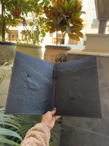 New Arrival Cowhide Hand Tooled Leather Business Portfolio Binder Manufacture Document File <b>Folder</b> With Card Holder - Product Image 6