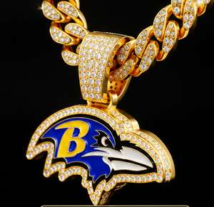 Gold Plated Sports Pendant Necklace Rhinestone Detailed Hip Hop Charm Chain Jewelry for Men Women - Product Image 3