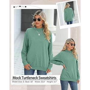 Sweat-shirt oversize à sequins pour femme, style streetwear automne-hiver, avec col côtelé contrastant, ceinture et poignets ajustés, col rond, imperméable - Product Image 5