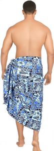 Pareo Sarong Casual de Lino para Hombre, Estilo Tailandés, Color Sólido, para Vacaciones en la Playa - Product Image 2