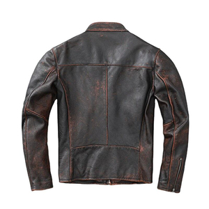 Men's Genuine Sheepskin & <b>Shearling</b> <b>Bomber</b> Pilot Leather <b>Jacket</b>-Windproof Breathable Eco-Friendly Motorcycle Coat - Product Image 4