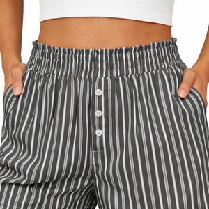 Shorts décontractés d'été pour femmes, élégants, respirants, 100 % coton, avec boutons sur le devant, coupe confortable, coutures durables - Product Image 4