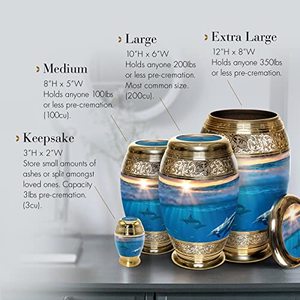 Decorative Brass <b>Keepsake</b> Ash Urn Funeral <b>Memorial</b> Container Featuring Polished Exterior And Premium Artistic Appeal - Product Image 6
