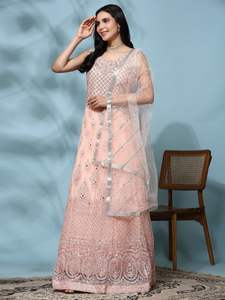 ชุดอะนาลกาลิปักด้วยมือตาข่ายหนาออกแบบล่าสุดเสื้อผ้าอินเดียและปากีสถาน - Product Image 4