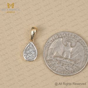 Pendentif minimaliste en or jaune 14 carats avec diamant naturel en forme de goutte d'eau, bijoux fins, vente en gros, cadeau pour la Saint-Valentin - Product Image 6