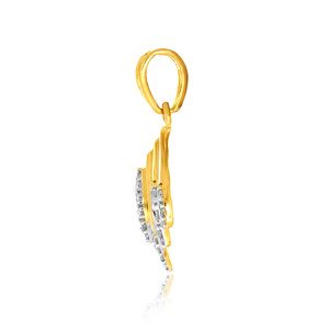 Yellow Gold Diamond Pendant With Round Brilliant Cut Lab Grown Diamonds Minimalist <b>Charm</b> For Everyday Wear Women's - Product Image 3