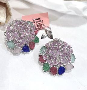 Encantadores Pendientes de la Mejor Calidad con Brillo Deslumbrante, Pendientes de Tuerca Fusion para Mujeres y Niñas, para un Look Nocturno, para Fiestas, a la Moda - Product Image 2