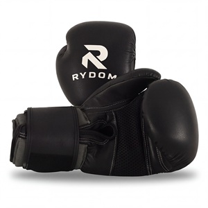 Guantes de Boxeo OEM Profesionales con Logotipo Personalizado, Guantes de Boxeo de Cuero PU Dorado, Guantes de Boxeo de Cuero Vacuno para Muay Thai - Product Image 5