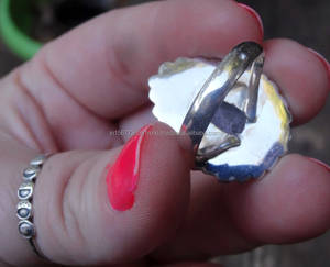 Anillo de Charoite Natural de Plata de Ley 925, joyería de plata hecha a mano Bohemia, regalo de fiesta de cumpleaños para ella - Product Image 2