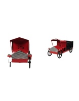 Modèle de camion de livraison vintage en métal rouge, figurine de pick-up rétro en fer artisanal, style antique, décoration de table pour la maison ou le bureau