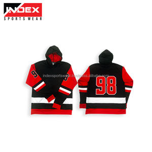 Sudadera con Capucha de Hockey sobre Hielo Showtime para Hombre, Negra con Rayas Amarillas, Manga Larga, con Bolsillos y Cierre con Cordón - Product Image 6