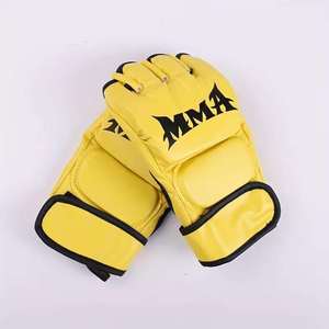 Professional Premium Quality MMA Style Leather Fingerless Gloves for Performance - Product Image 3