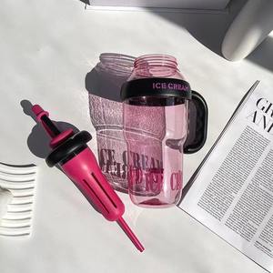 Bouteille d'eau en plastique mignonne avec paille, grande capacité, tasse de sport réutilisable, écologique avec infuseur à thé, compatible lave-vaisselle - Product Image 3