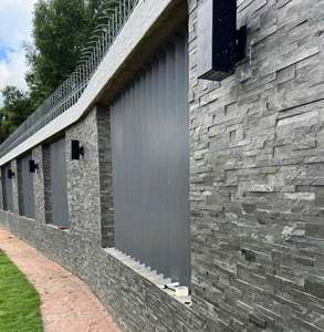 Meilleur prix pour le marbre noir naturel fendu, pierre géométrique moderne, imperméable, pour revêtement mural, façades, décoration extérieure - Product Image 6