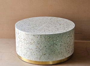 ILAHI's Bone Inlay <b>Table</b> Modern Design Agate Detailing <b>Storage</b> Portable Home Furniture - Product Image 3