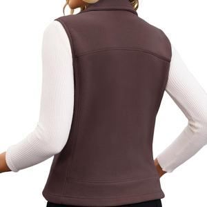 Chaleco polar de invierno para mujer con logotipo personalizado, nuevo, con cremallera, informal, talla grande, sin mangas, personalizado, a bajo precio. - Product Image 2