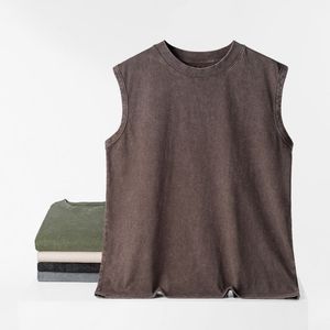 Stylish Fashionable Casual Men Tank Tops 100% Cotton Washed Polyester/Cotton Breathable Low Price High Quality OEM Custom - Product Image 5
