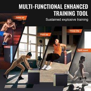 Scatola da 3 pezzi da 1 pliometrica da 30 pollici scatola da allenamento per agilità in cotone da 24/20 pollici per esercizi di Fitness antiscivolo da palestra nera da casa - Product Image 5