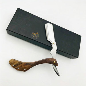 QORVEX INSTRUMENTS Rasoir droit à lame unique avec manche en bois haut de gamme et logo personnalisé, en acier inoxydable, pour barbier, OEM ODM - Product Image 1