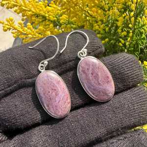 Boucles d'oreilles pendantes en argent sterling faites à la main avec purpurite, bijoux en pierres précieuses naturelles, cadeau pour femme, élégantes boucles d'oreilles pendantes - Product Image 5