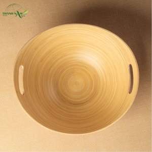 ชามเสิร์ฟไม้ไผ่สานแบบคลาสสิกสั่งทำพิเศษ พร้อมหูจับด้านข้าง เป็นมิตรกับสิ่งแวดล้อม ปลอดสารพิษ สำหรับใช้บนโต๊ะอาหาร - Product Image 5