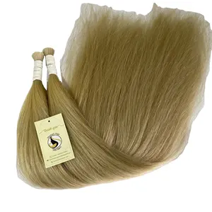 Best Selling Cuticle Aligned Natural Brazilian Indian <b>Hair</b> Extensions Bulk Blonde Wave Style New Natural Straight Wholesale Raw - Product Image 5