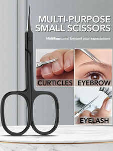 กรรไกรตัดหนังกำพร้า สแตนเลสสตีล ใบมีดโค้งละเอียด ที่ตัดหนังกำพร้า ตกแต่งคิ้ว ขนตา ผิวแห้ง อุปกรณ์ทำเล็บ - Product Image 4