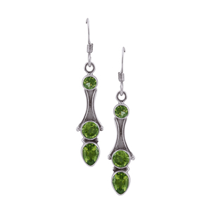Bohemian Gypsy Energy High Design 925 Sterling Silver Amethyst Three Stone Dangle Earrings Handmade Natural Gemstone - Product Image 2