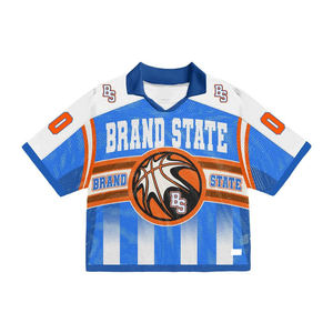 Factory Custom American Football Jersey V-Neck Polyester Mesh Digital Print Streetwear Retro Football Jersey - Product Image 6