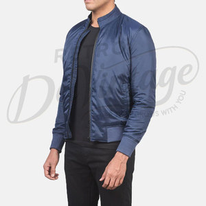 Blouson Bomber Homme Bleu Marine Personnalisé Coupe Slim Coupe-Vent Léger Softshell Zippé Décontracté Extérieur Style Aviateur - Product Image 5