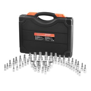 Jeu de douilles Torx de 1/4 pouce, 60 pièces, T25 et T30, en acier allié S2 et en acier Cr-V - Product Image 1