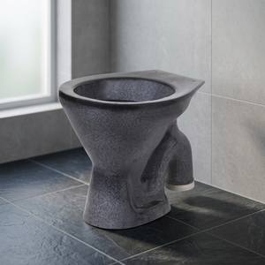 WC européen EWC, toilette rustique Vitrosa noire, en céramique, monobloc, avec siphon S/P, double chasse d'eau - Product Image 5